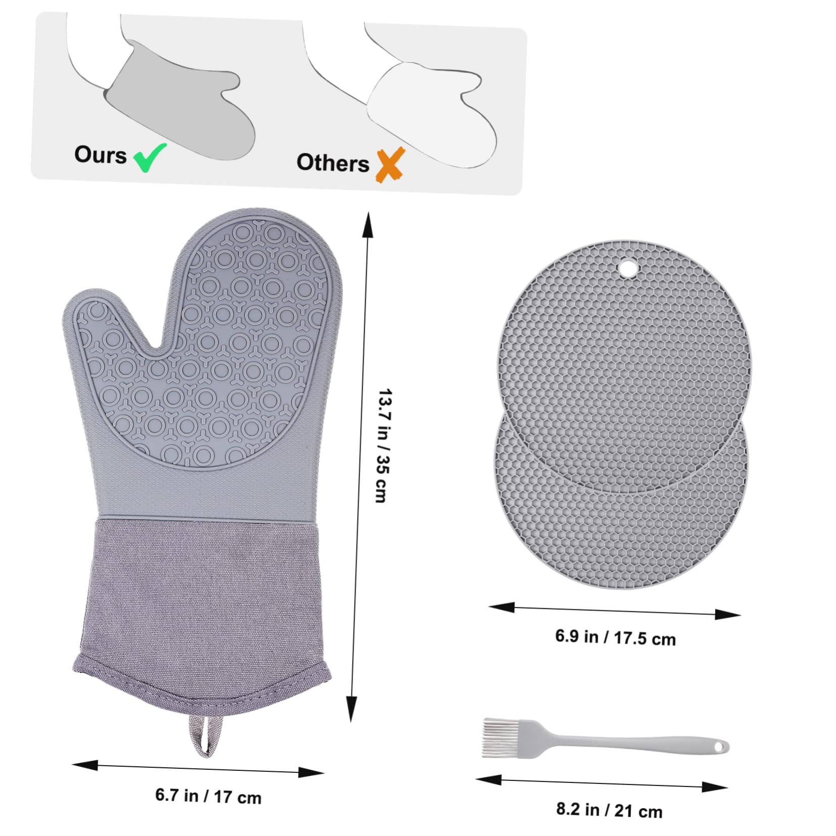 LIFKOME Guantes Horno Profesional Guantes Antideslizantes Almohadilla para Agarraderas para Horno Utensilios De Repostería