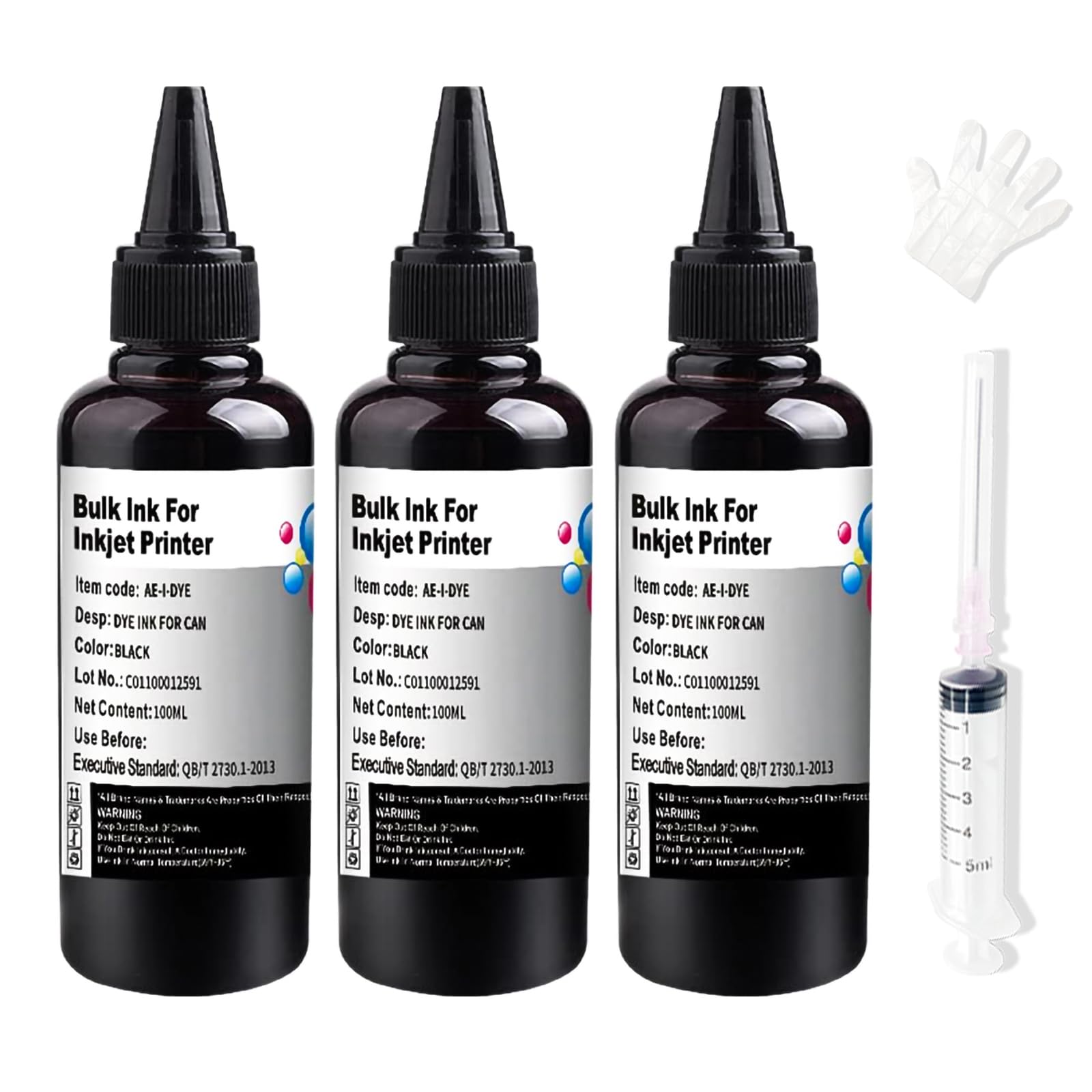 Kit de recharge de cartouche d'encre compatible avec Canon PG-560 CL-561 PG-540 CL-541 PG-540XL CL-541XL 541XL 560XL 561XL PG-40, etc. avec outils de recharge (3BK)