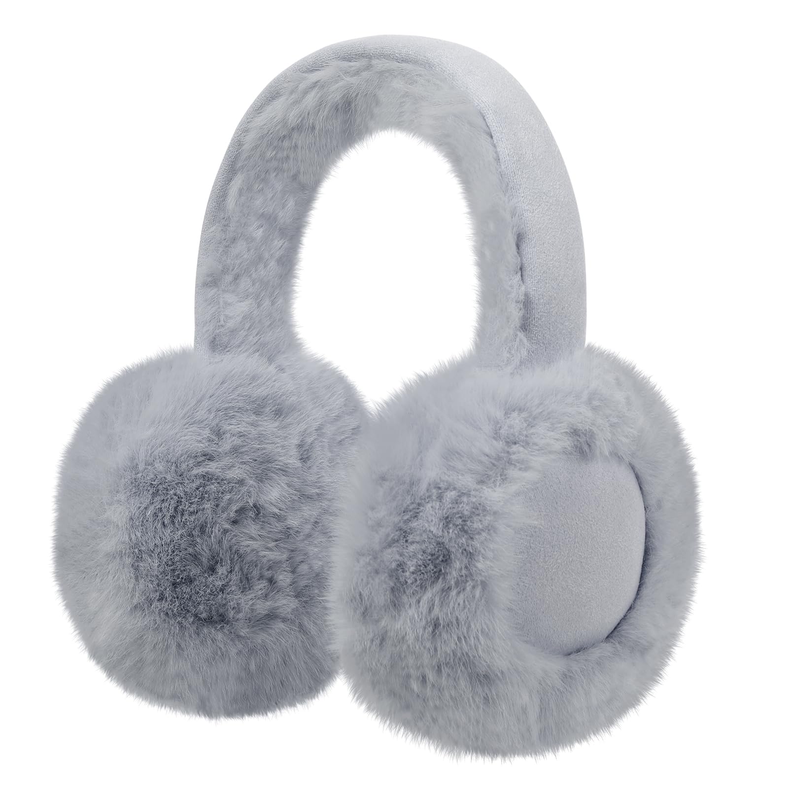KDVOG Winter Earmuffs for Women, Classic Foldable Ear Warmer Fluffy Ear Cover Outdoor Faux Warm Faux Fur Earmuffs for Girls