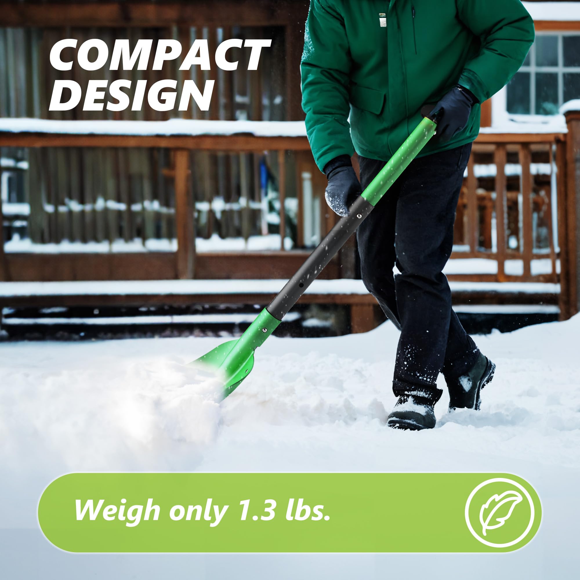 Amazon.com : 31.5'' Compact Snow Shovel with Ice Scraper, 3