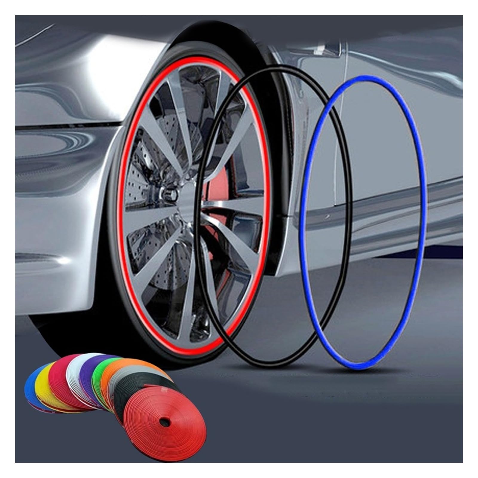 8M Car Rim Protector Strip Wheel for Edge Guard Tire Protection Decorative(8m-Black)