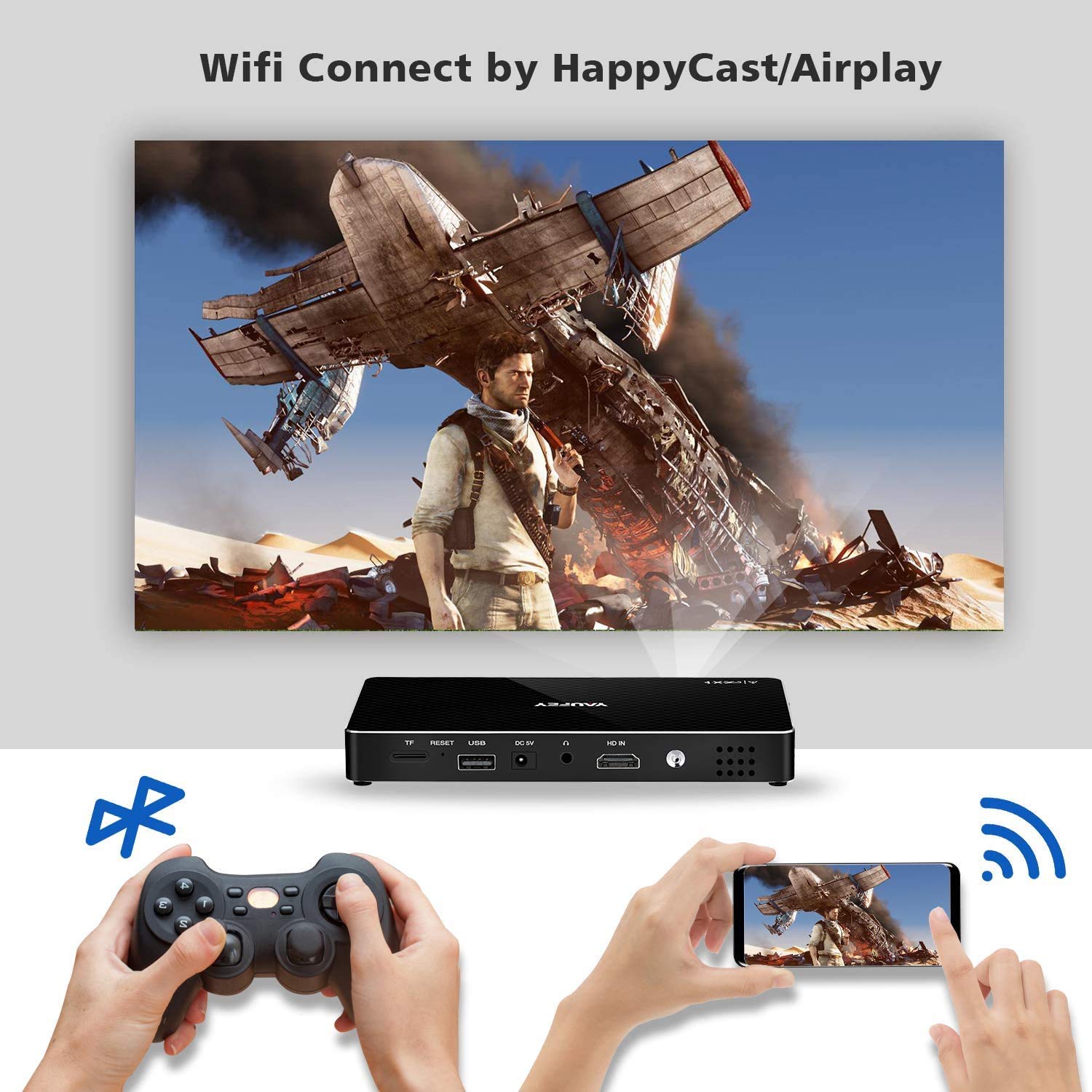 Yaufey Mini Projector, DLP Projector, 150 ANSI Lumens, Home Cinema