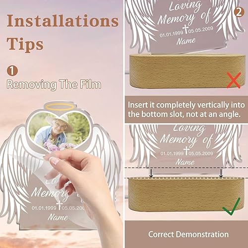 Miniatura 7 de Lámpara Nocturna Personalizada de Recuerdo para Mascotas, Lámpara de Noche de Simpatía, Lámpara de Acrílico Personalizada con Foto, Placa de Foto de