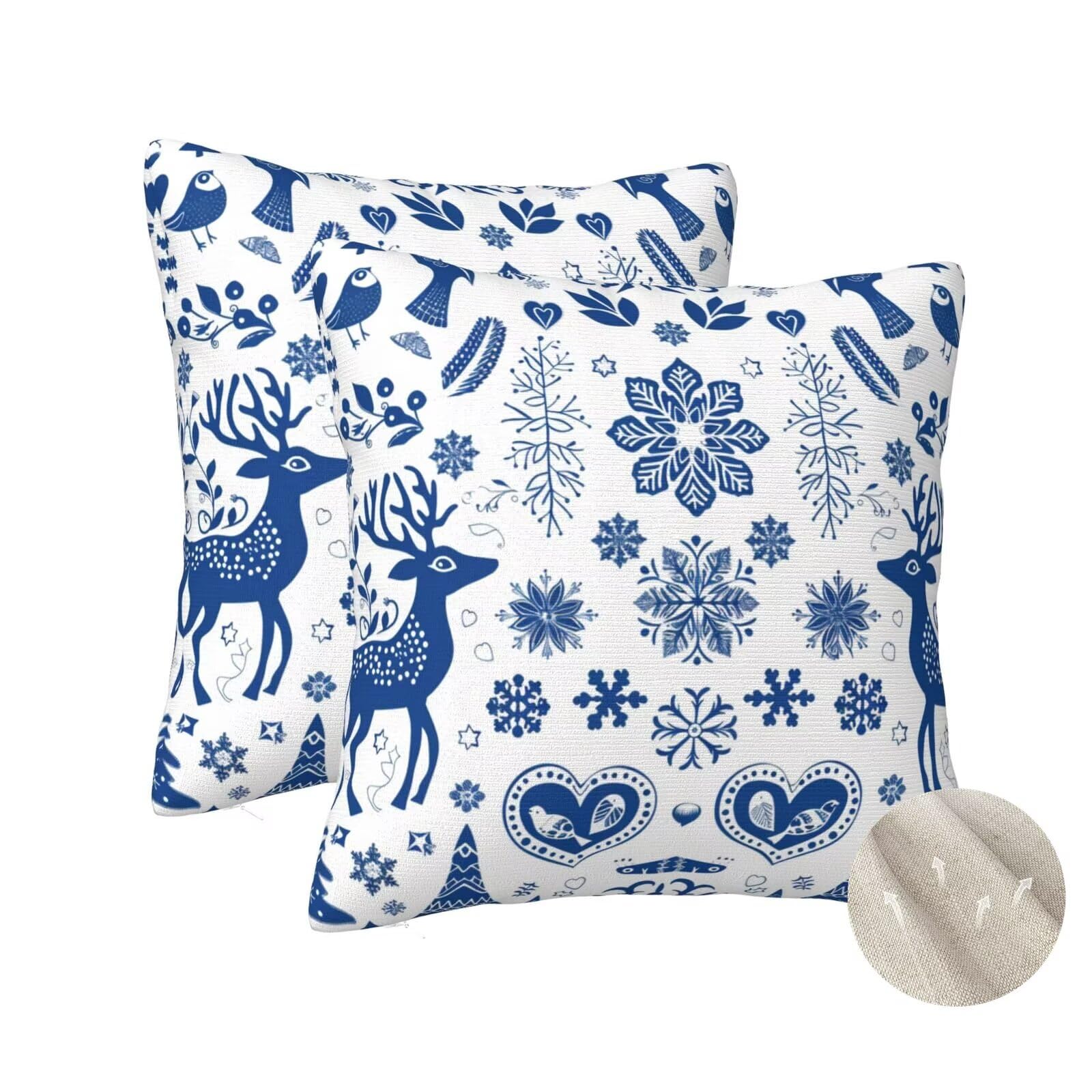 Coussin décoratif bleu avec housses 40x40 pour créer un cocon scandinave dans la chambre