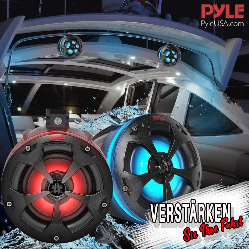 Pyle Outdoor Box Wasserdicht – Outdoor Speaker – Aussenlautsprecher Wasserfest 800W als Lautsprecher Auto, Boot, Jeep oder Quad. 2 Wege Lautsprecher Box leicht Montierbar, Lautsprecher Schwarz