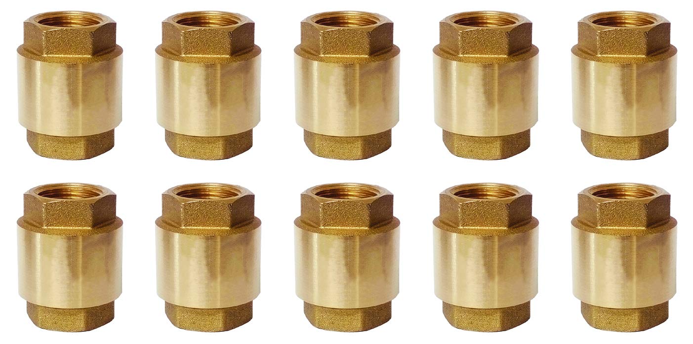 TOPRING 85.750 YORK Valve, In-Line Brass Check Valve for Compressed Air and Other Fluids, 3/8 in. BSPP (ITAP 1030038), Pack of 10, Series 85