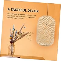 Vista 5 de DOITOOL Cubierta de luz de techo de bambú tejida a mano, pantalla decorativa para lámpara de pared, lámpara de techo, lámpara de pie, cubierta