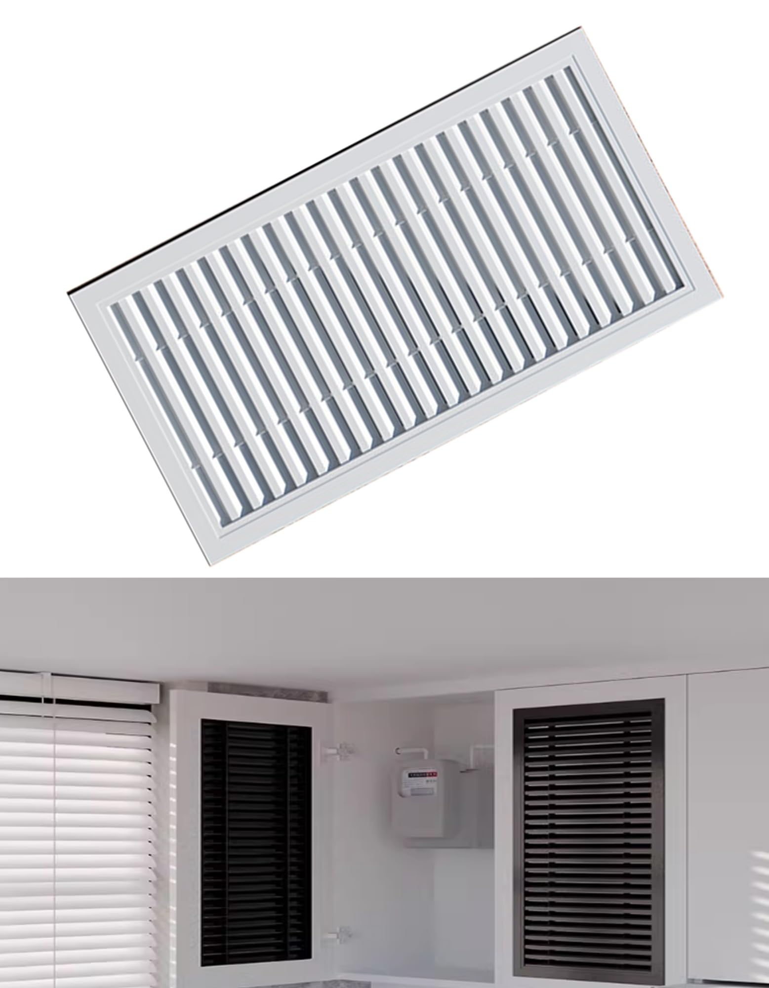 Cubierta de rejilla de ventilación de aluminio con malla, fácil instalación para puerta de armario de cocina y ventilación del medidor de gas