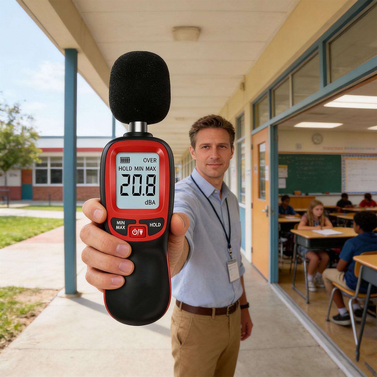 Tester portatile decibel rumore con tecnologia avanzata per uso interno esterno Misuratore rumore compatto da 30 a 130 dBA