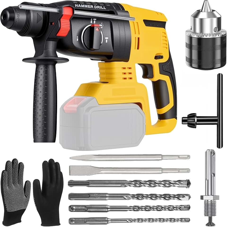 Hammer Drill Cordless Compatible with Dewalt - SDS Plus Brus