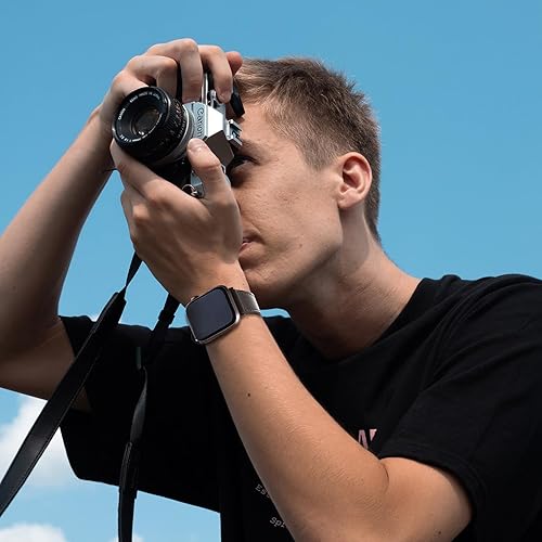 Miniatura 4 de Correa compatible con correas de Apple Watch de 1.929 in, 1.772 in, 1.732 in, 1.654 in, correa de repuesto de cuero de grano superior para iWatch