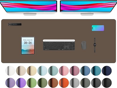 Miniatura 140 de Aothia - Protector de escritorio de cuero sintético, base para mouse, superficie antideslizante e impermeable para escribir y para laptop, para