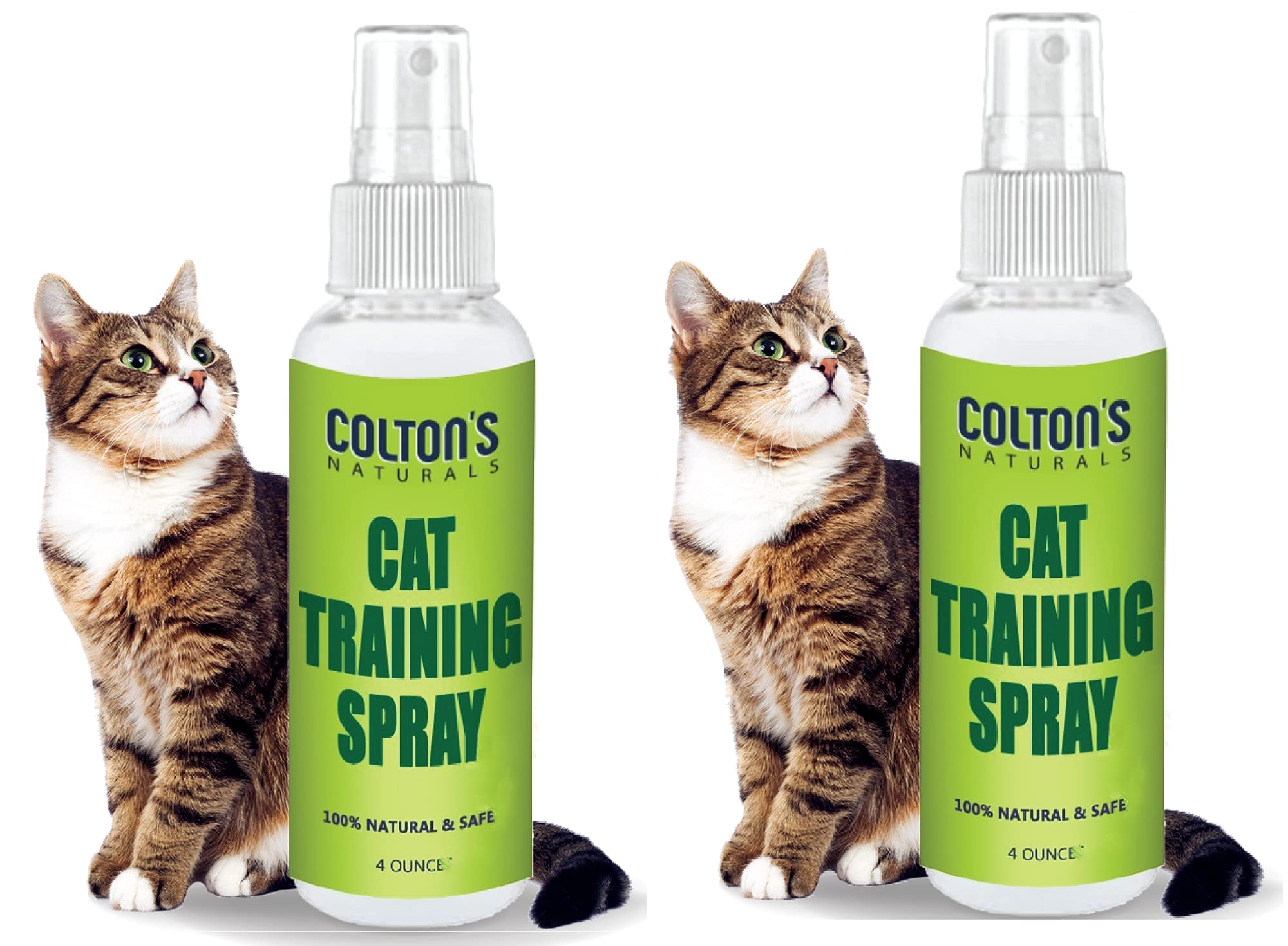 Colton's Naturals Cat & Kitten Training Spray Aid 3 in 1 w/Bitter - Cat Repellent Spray for Outdoor and Indoor USE- Furniture Protector- Anti Scratch- Make Boundaries - Cat Spray USA Made (8 OZ)