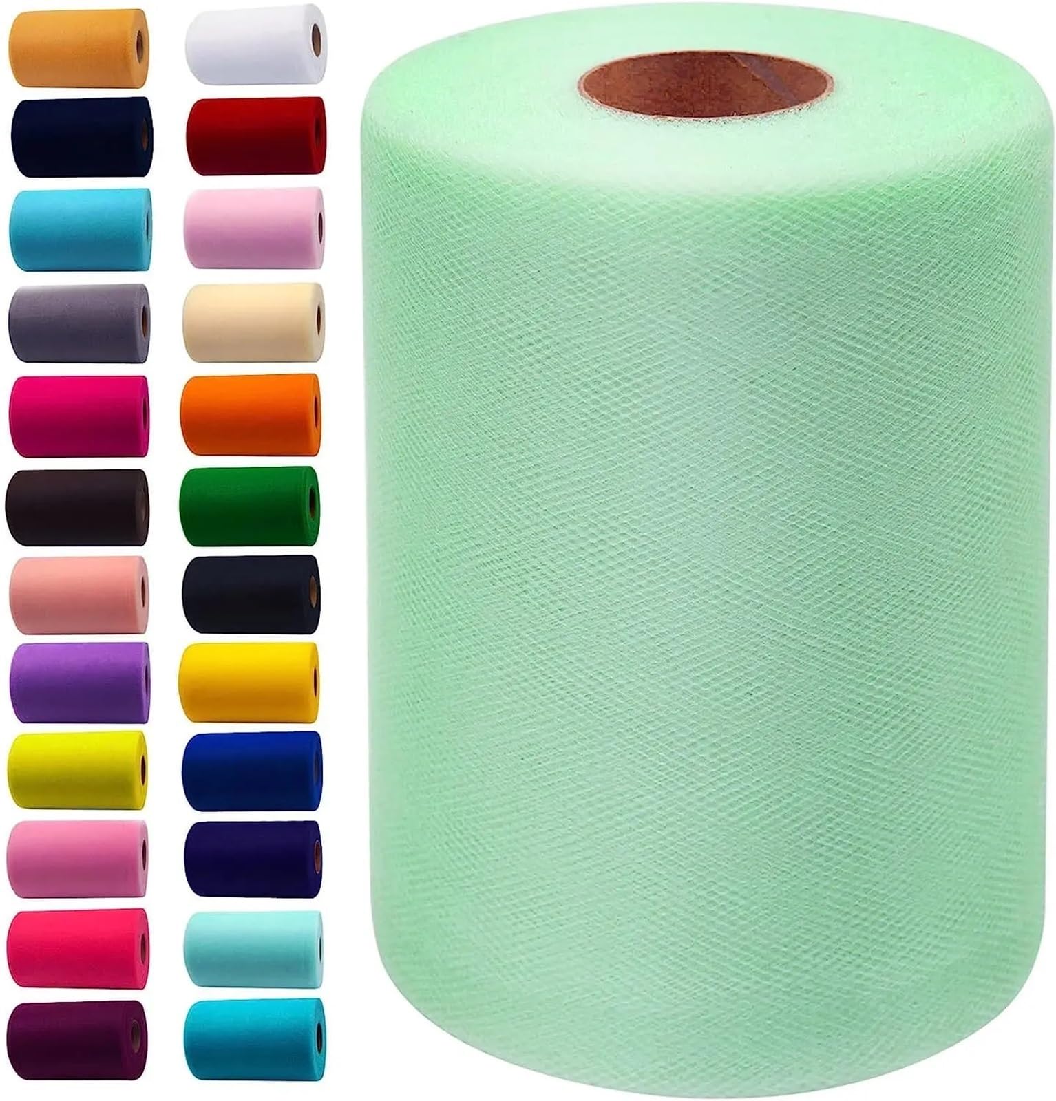 Tulle Fabric Roll White Tulle Fabric 15cm by 200 YD Spool Ribbon for DIY Wedding Decorations Craft Supplies(Color18)