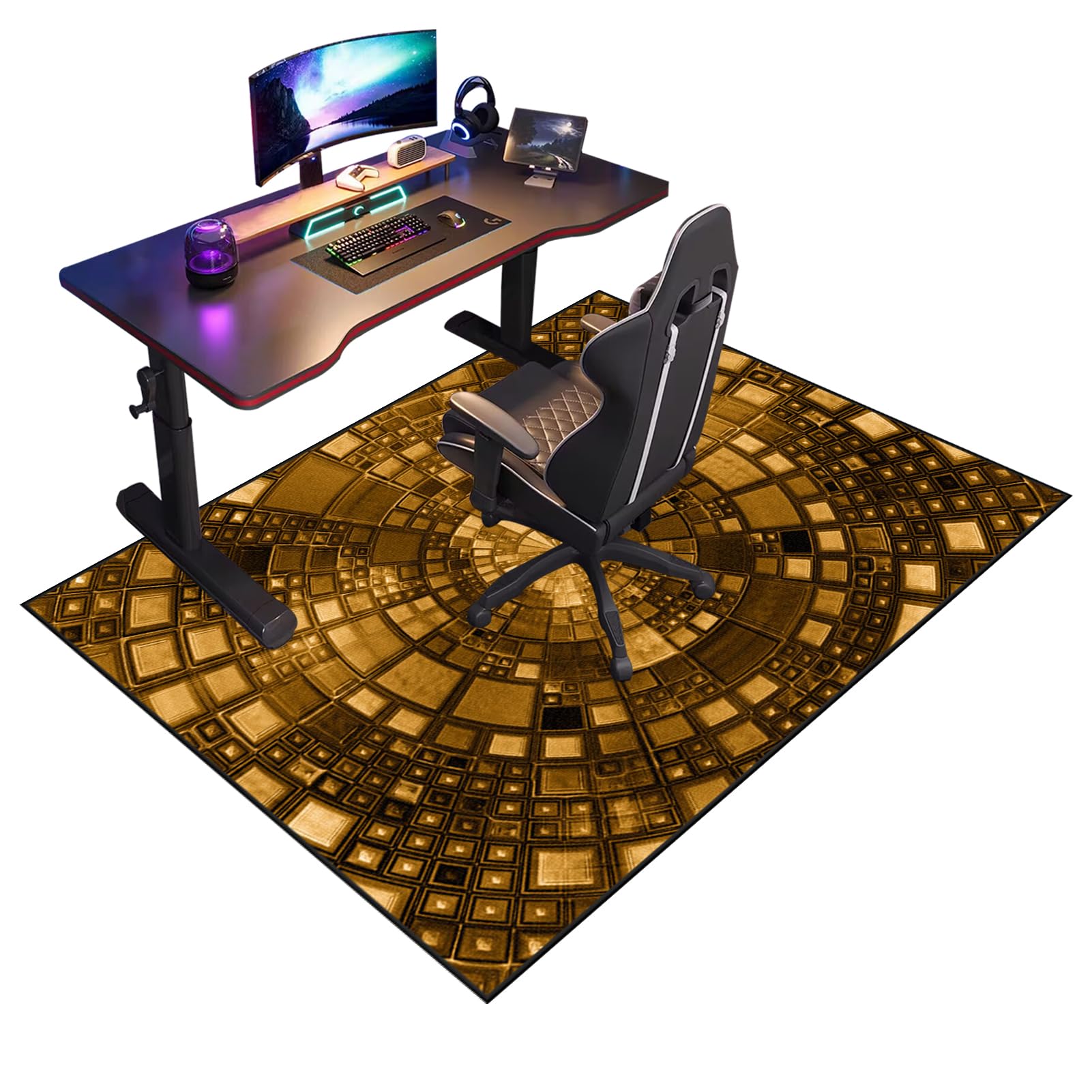 Tappeto Sedia Gaming Tappeto Salvapavimento Antiscivolo Protettore del Pavimento Antigraffio Tappeto per Sedia con Ruote Tappeto per Sedia da Ufficio per Pavimenti Duri Parquet Laminato 70 x 100 cm