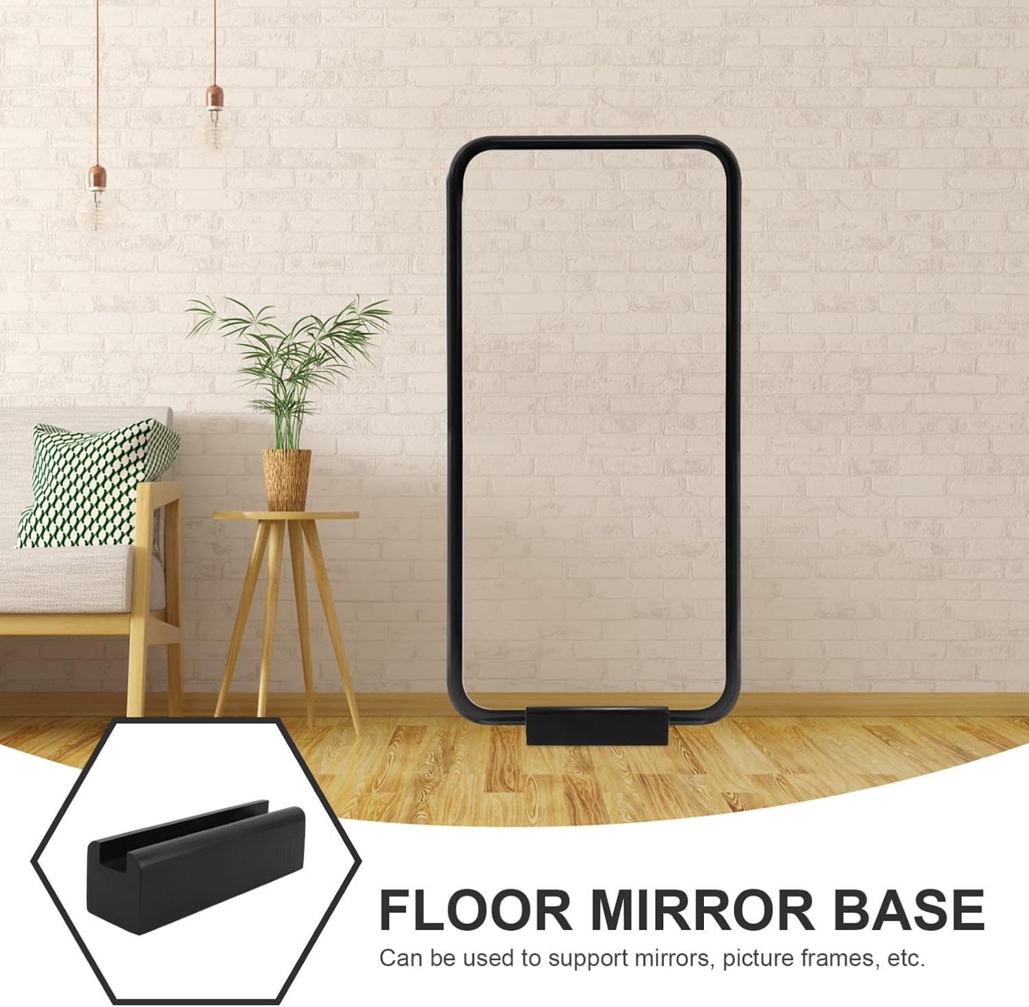 OSALADI Mirror Wood Base Anti-skid Mirror Holder for Home Office Restaurant Display