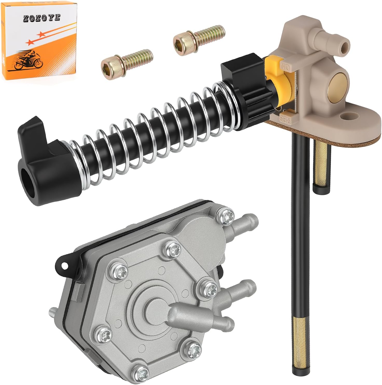 Petcock Fuel Shutoff Valve + Pump W/Lever Spring Kit For Polaris Magnum Big Boss Scrambler 425 500 1995-2001 7052190 7051014