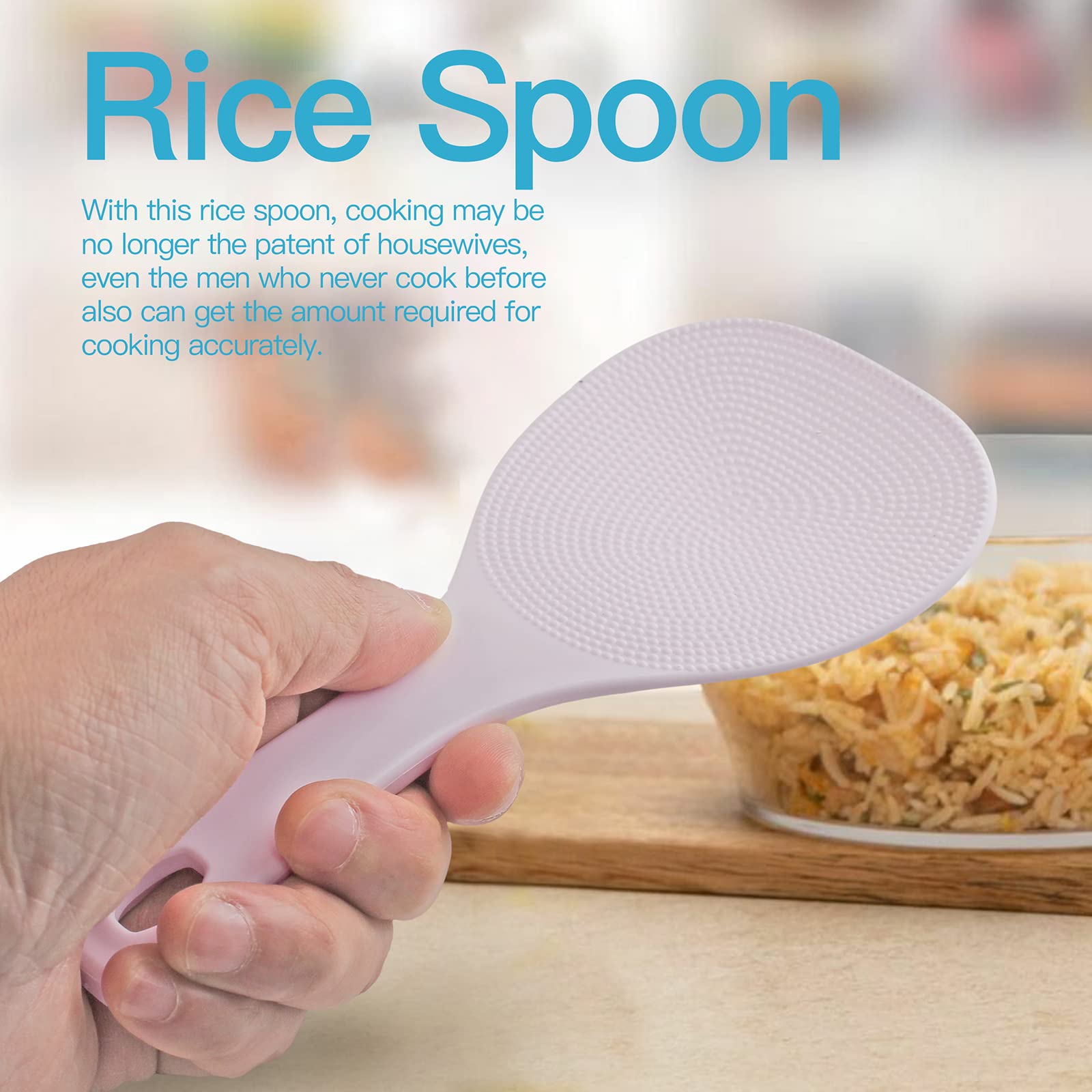 Spatules à Riz En Silicone Alimentaire - Lot De 2 - 19.7x7cm - Antiadhésives Et Lave-vaisselle