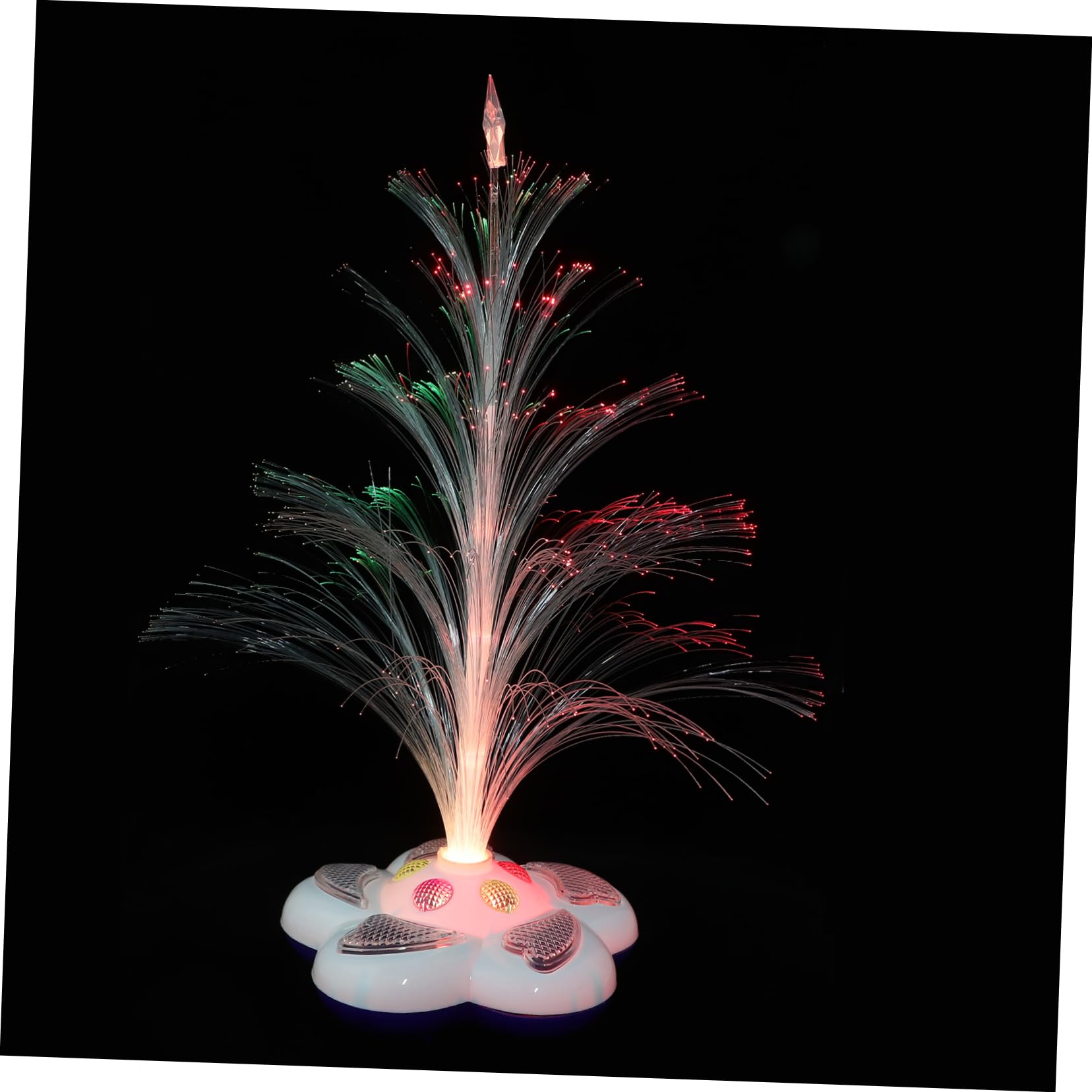 NUOBESTY Color Changing Fiber Optic Christmas Tree Night Light Decorative Tabletop Lamp for Home Party Wedding and Holiday Decor Random Color No Battery