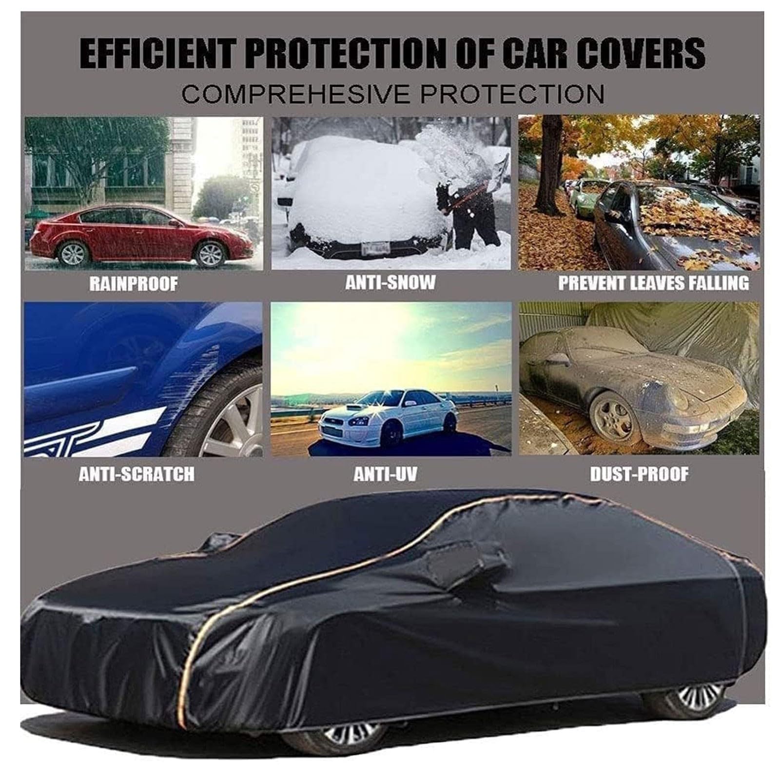 Autoplane wasserdicht für Ford Tourneo Connect(2013-2018),Dicke Schutzplane mit Reflektoren,Wasserdicht, Schneefest & Sonnenschutz, Atmungsaktiv für Innen & Außen