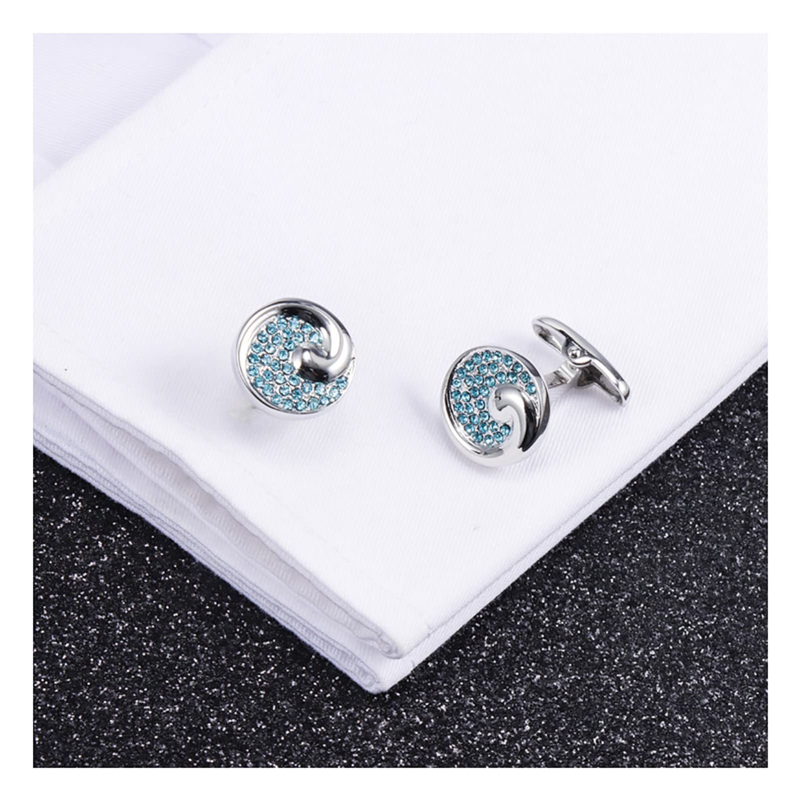 Gemelli Eleganti Gemelli Girevoli per Uomo Moda Lusso Bottoni Gemelli in Cristallo Camicia Francese Regali per Sposi da Sposa Gemelli per Uomo (Colore: Oro) (Imitazione Rodio A)