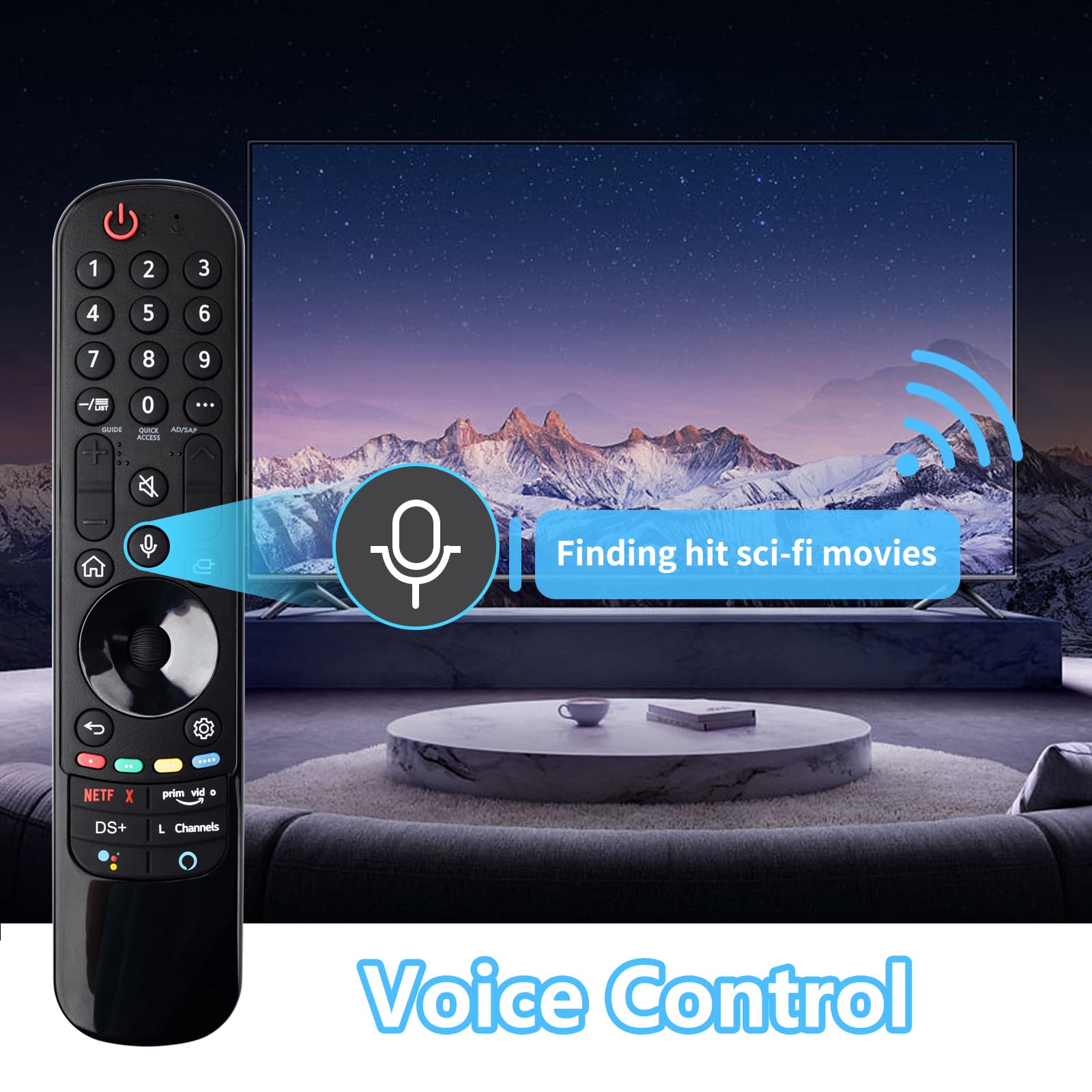 Télécommande LG MR21GA De Rechange - Compatible TV 4K OLED NanoCell, Avec Boutons Netflix, Prime Video, Vocale