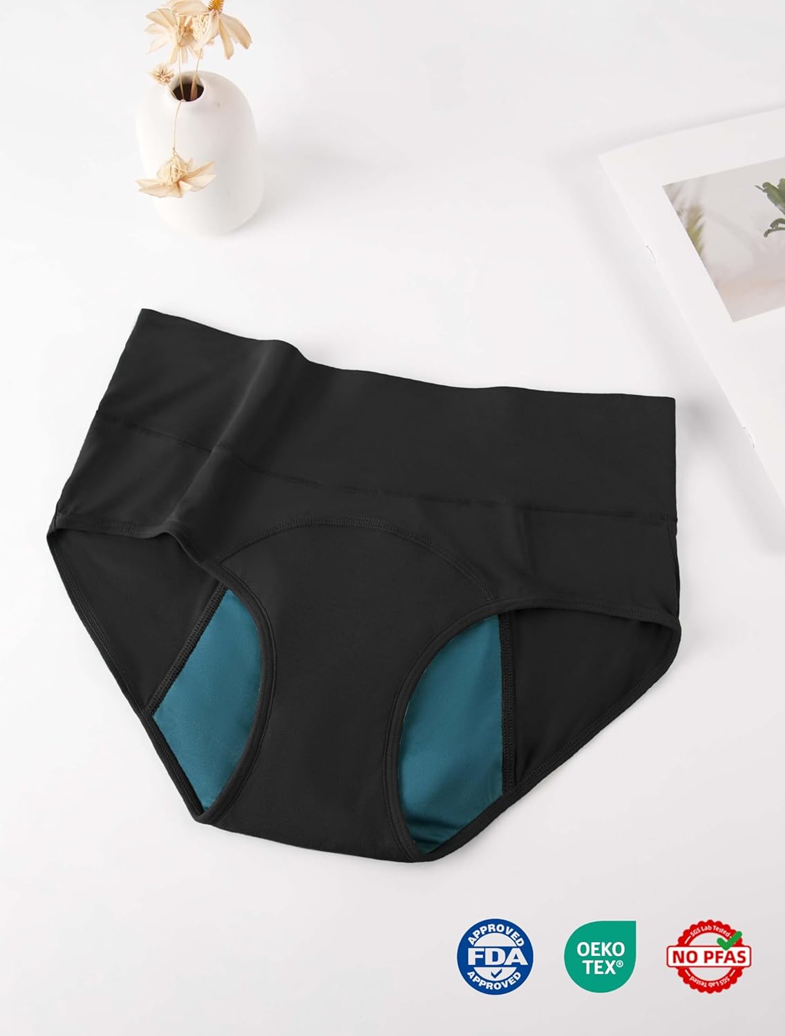 TIICHOO Period Underwear for Women High Waist Breathable Soft Leak Proof Womens Incontinence Underwear 5 Pack