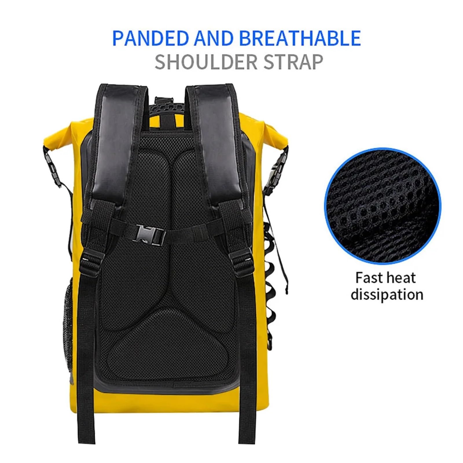 Borsa Impermeabile Zaino impermeabile for kayak, nuoto, trekking(Black)