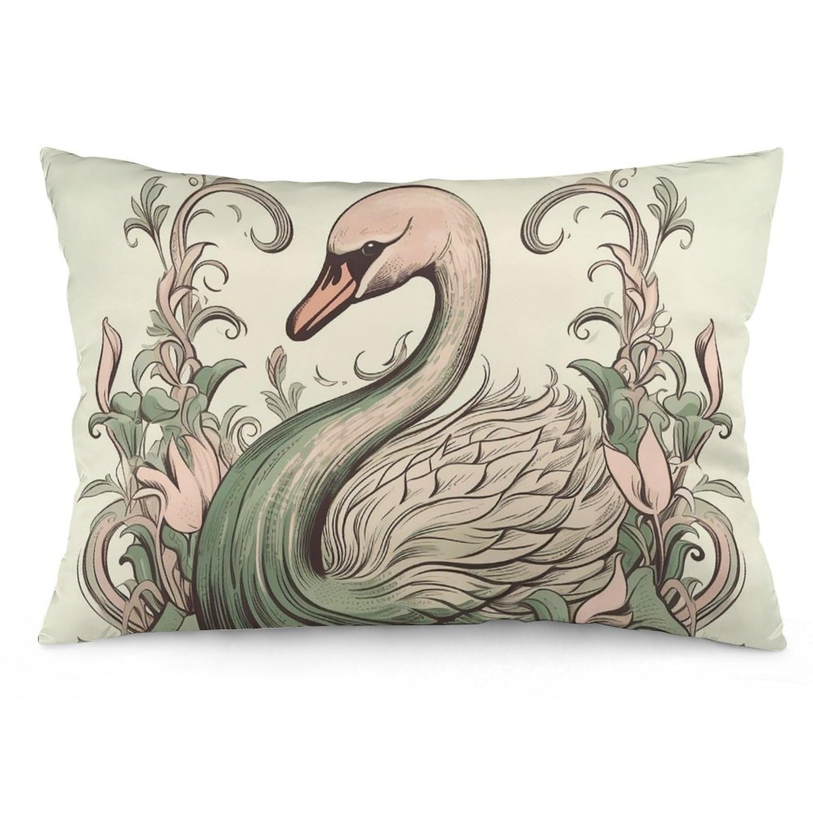 NTVOWPZO 2 Pack Decoration Throw Pillow Covers 16 "x24 Pillowcases Covers Swan on Leaves Pillowcases Modern Farmhouse Home Decor Sofa Cushions Covers for Couch Bed Living Room