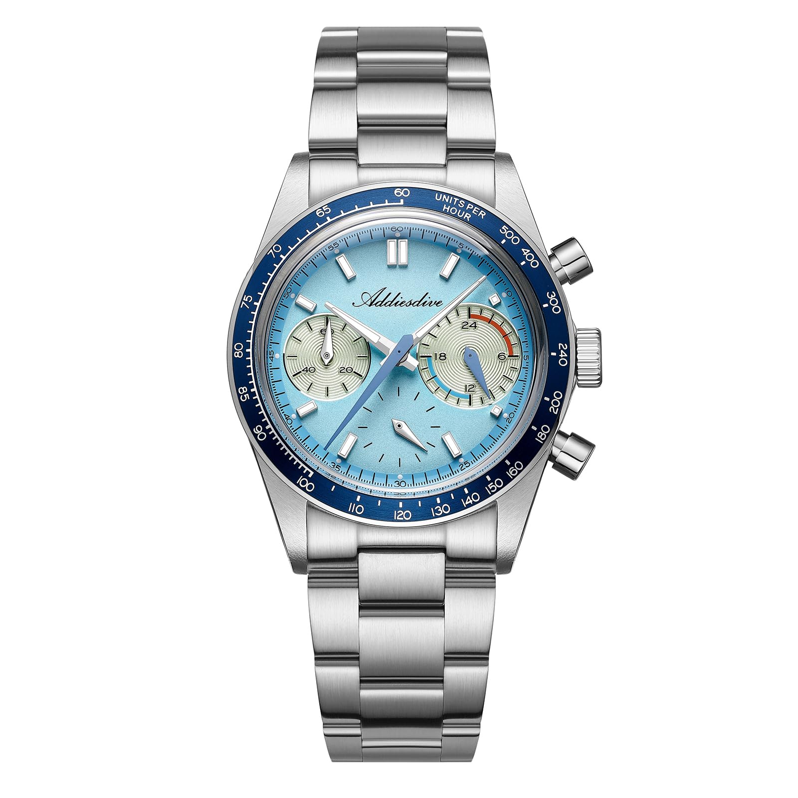 ADDIESDIVE Orologio da uomo con cronografo da corsa VK63 Movimento K1 Bubble Glass 100 M impermeabile BGW9 luminoso in acciaio inossidabile orologio da uomo alla moda