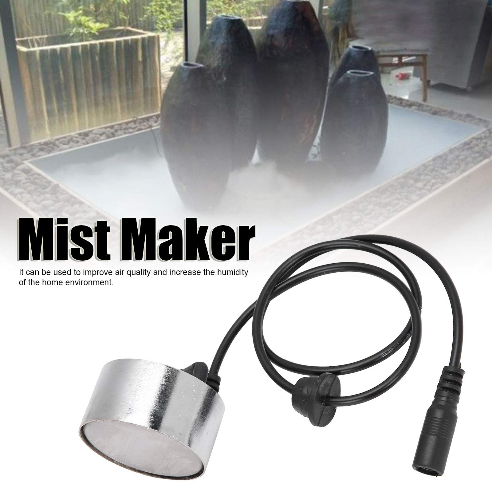 Fogger Mist Maker, Mini staw ze stopu cynku Fontanna ogrodowa Fogger Indoor Outdoor Fontanna Akcesoria Staw Fish Tank Fog Machine 60cm, 24V