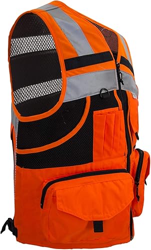 Miniatura 7 de 3M Reflective stripes Safety Vest knitted and Oxford Hi-vis Vest with pockets Bright Construction Workwear for men women