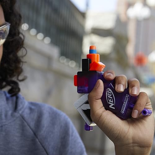 Miniatura 8 de Nerf MicroShots Minecraft Ender Dragon and Elder Guardian Mini Blaster - Paquete de 2, 4 dardos de élite, mango de tracción a Prime (exclusivo de