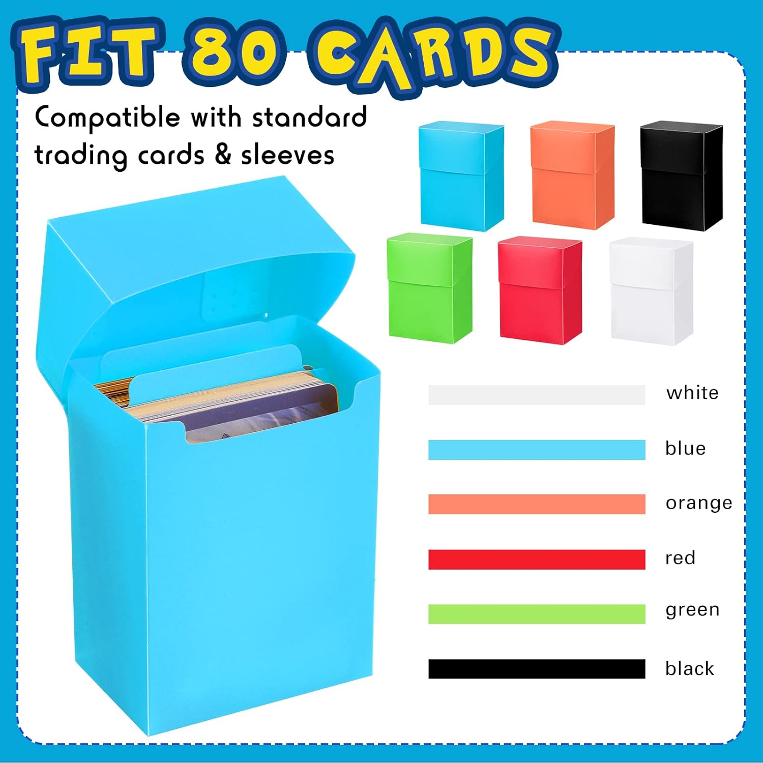 Frienda 12 Pack Deck Cards Boxes Large Capacity with Dividers Fits 80+ Trading Card Games Storage Organizer Cases