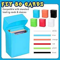 Vista 3 de Frienda 6 Pack Deck Cards Boxes Large Capacity with Dividers Fits 80+ Trading Card Games Storage Organizer Cases