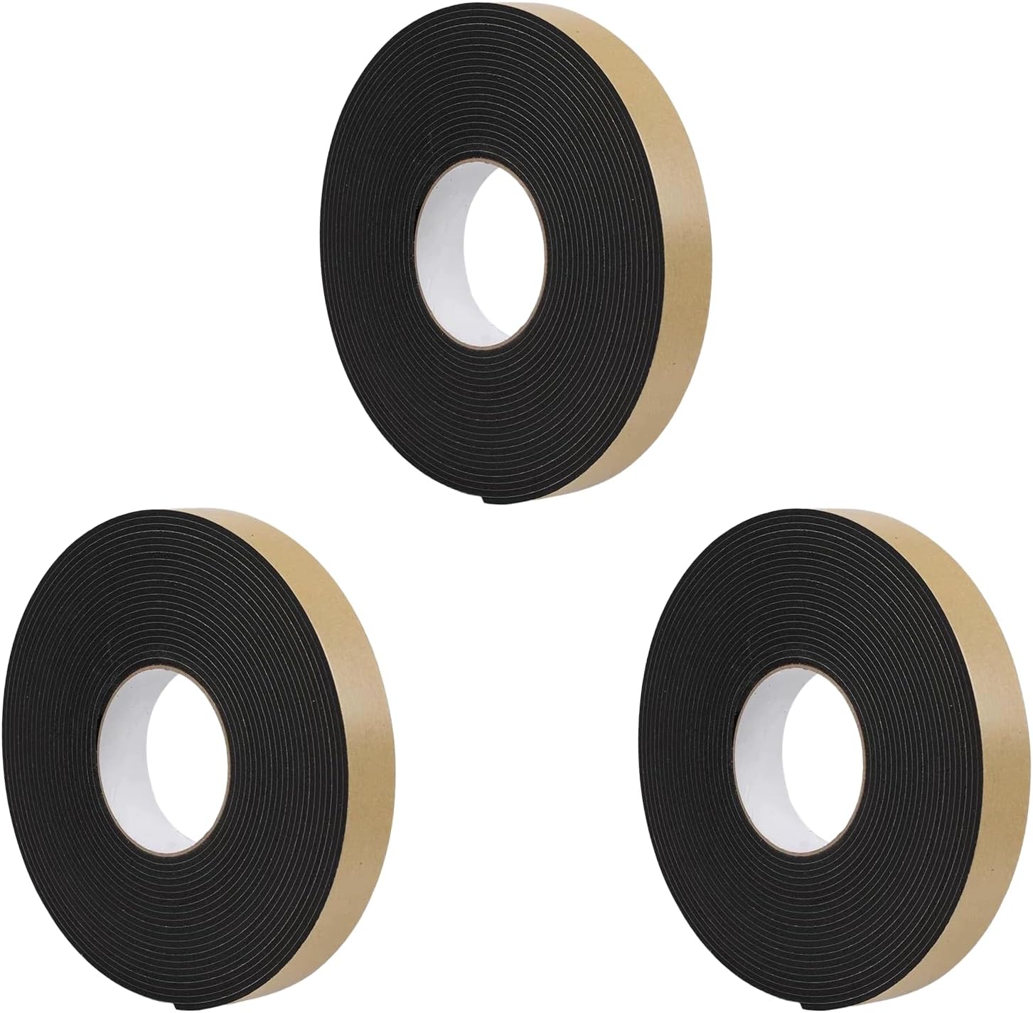 Car Speaker Sealing Tape 3 Rolls 2mm Thick x 10mm Wide x 49ft Black Soundproof Waterproof Insulating Foam Gasket Tape Ideal for Car Speaker Installati...