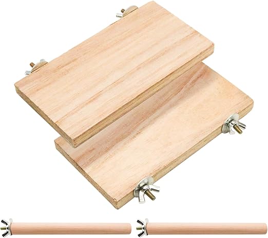 4 PCS Bird Perch Stand Platform Toy, Natural Wood Parrot Perch Stand Stick Play Exercise Gym Bird Cage Accessories Toys for Parrot, Budgies, Parakeet, Cockatiels, Conure, Lovebirds (Style 1)