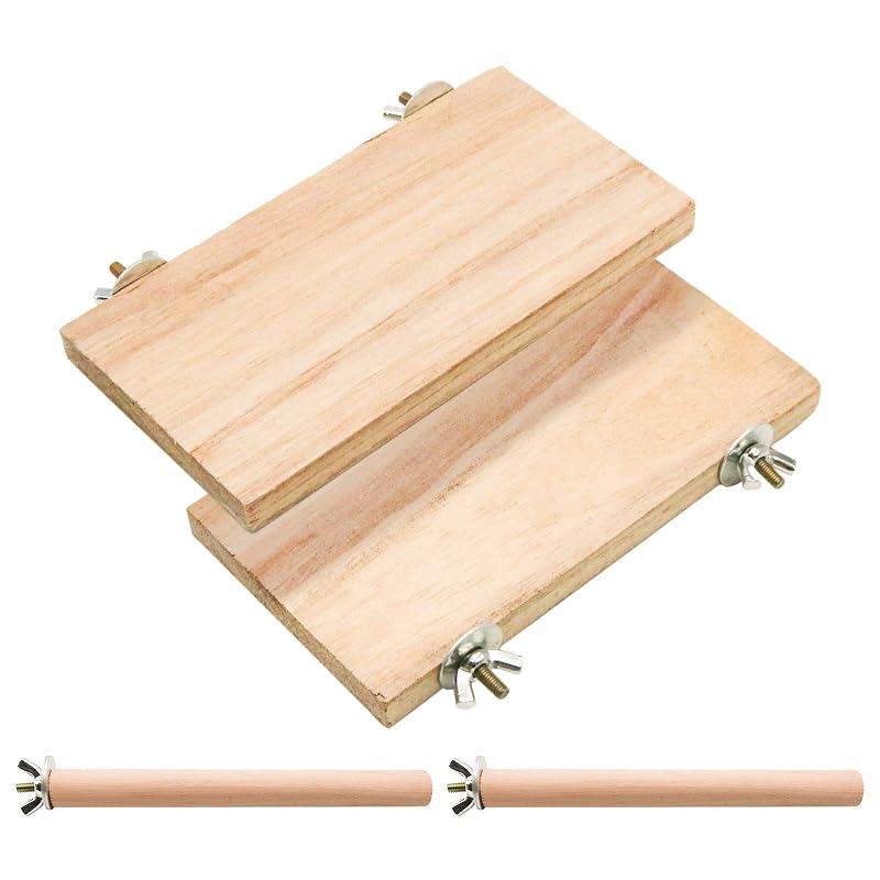 Suporte para gaiola de aves em madeira natural Roundler Style 1, 4 peças