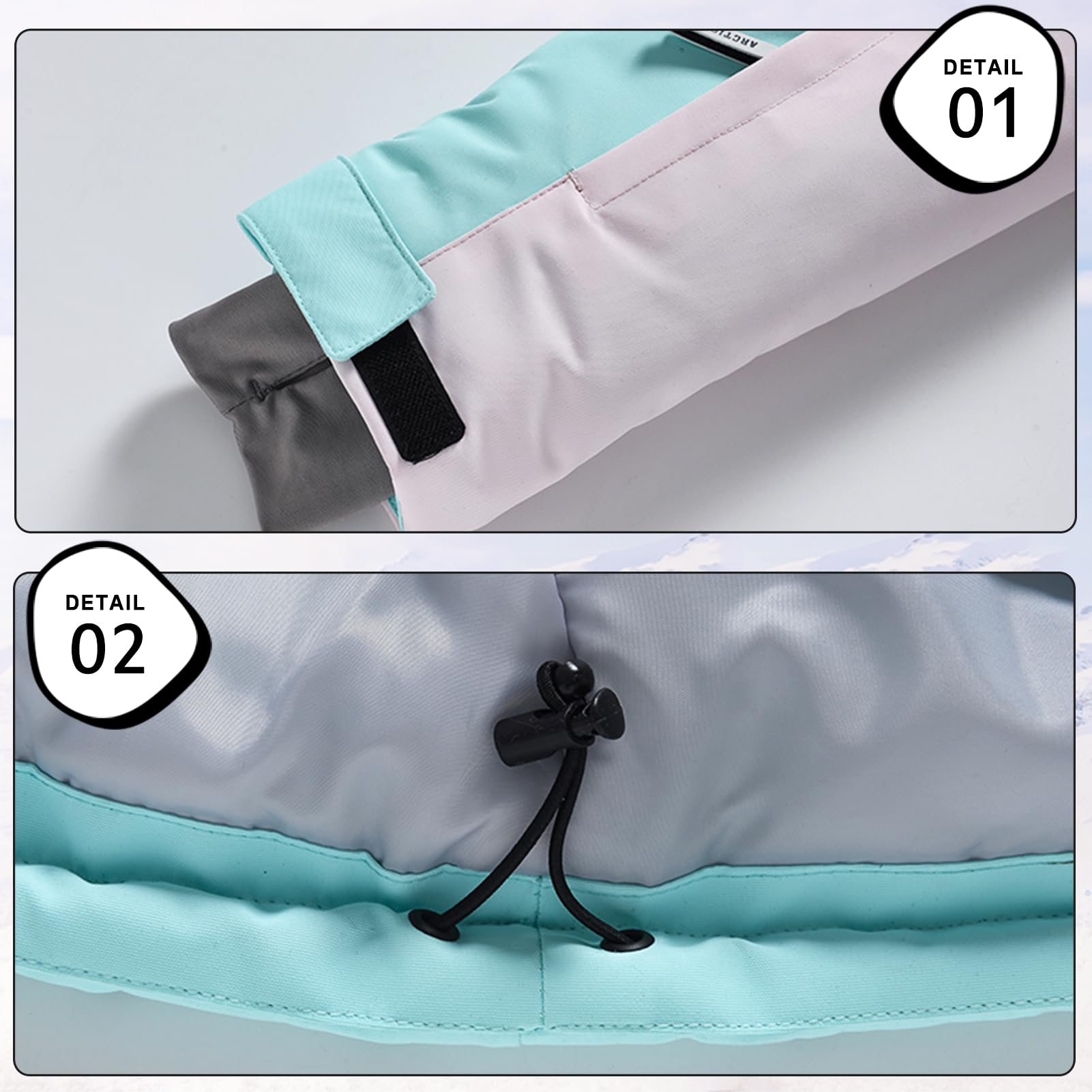 Combinaison de Ski Garçon Enfant à Capuche Coupe-vent et Imperméable Combinaisons de Neige Fille Chaude Vêtements de Ski pour Hiver