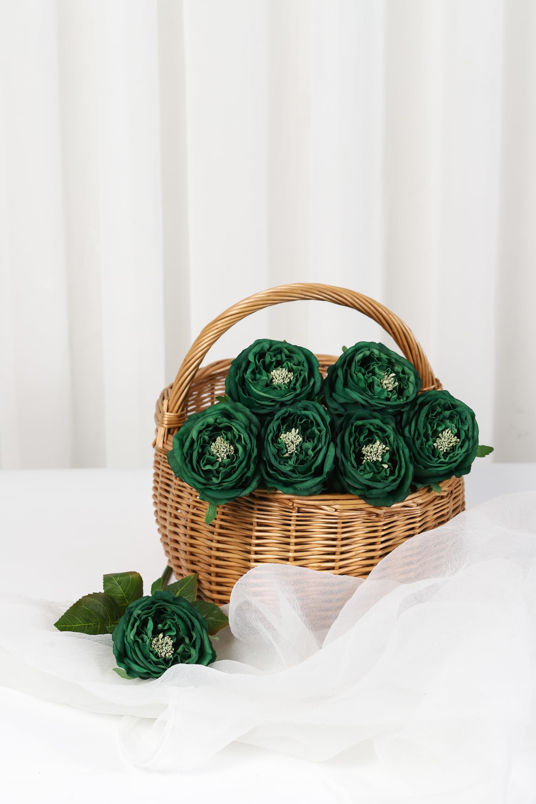 DuHouse Lot De 5 Roses Artificielles En Soie Avec Tiges Au Toucher Réaliste Pour Arrangement De Mariage, Fête De Mariage, Décoration De La Maison(Rose