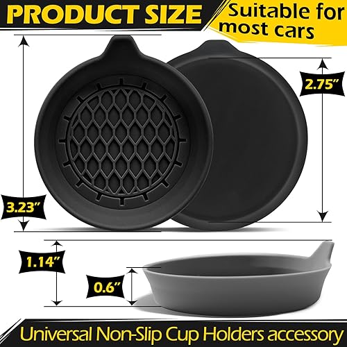 Miniatura 2 de Portavasos para auto, paquete de 6 unidades, antideslizantes, universales, accesorios interiores de automóvil para hombres y mujeres, portavasos de