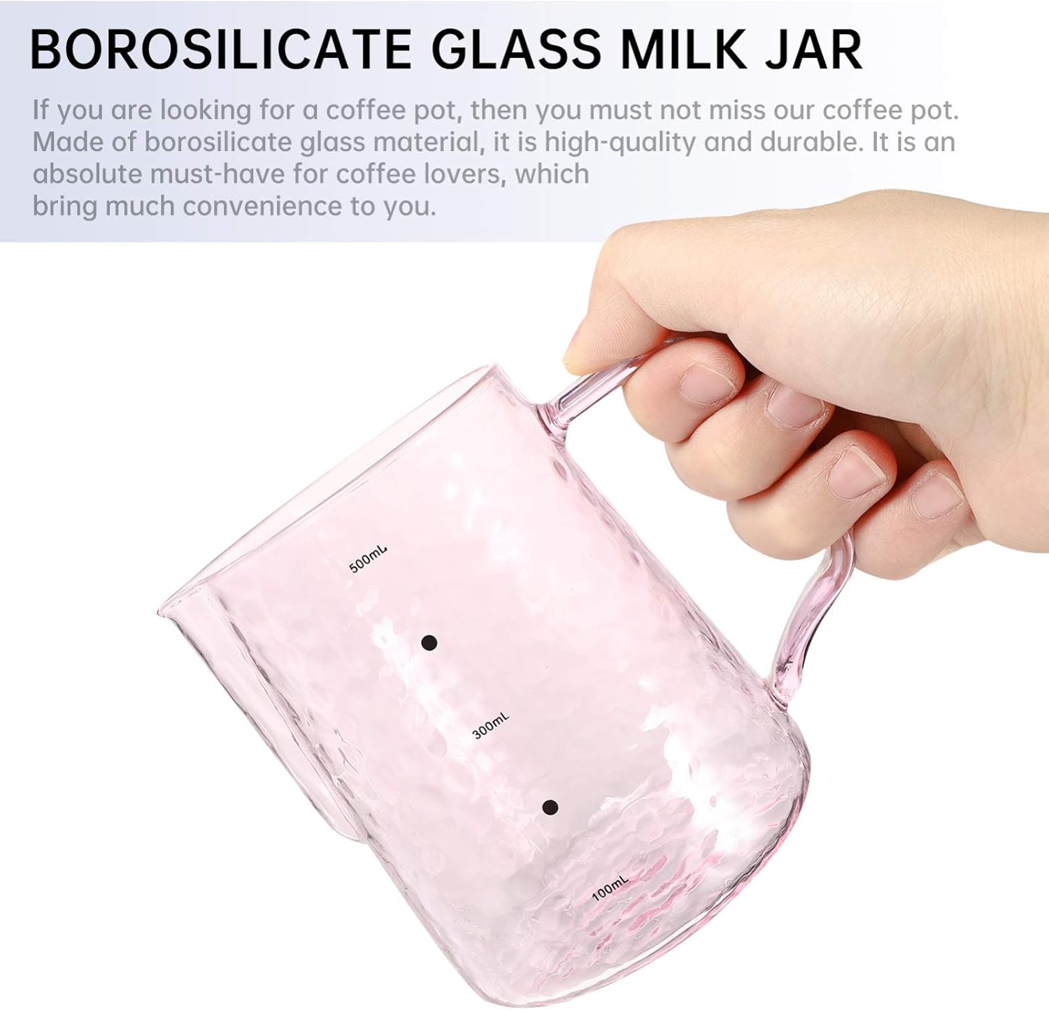 1pc Pot Graduated Coffee Jar Portable Coffee Server Beak Cup Glass Milk Jar Milk Container Large Capacity Kitchen Gadget