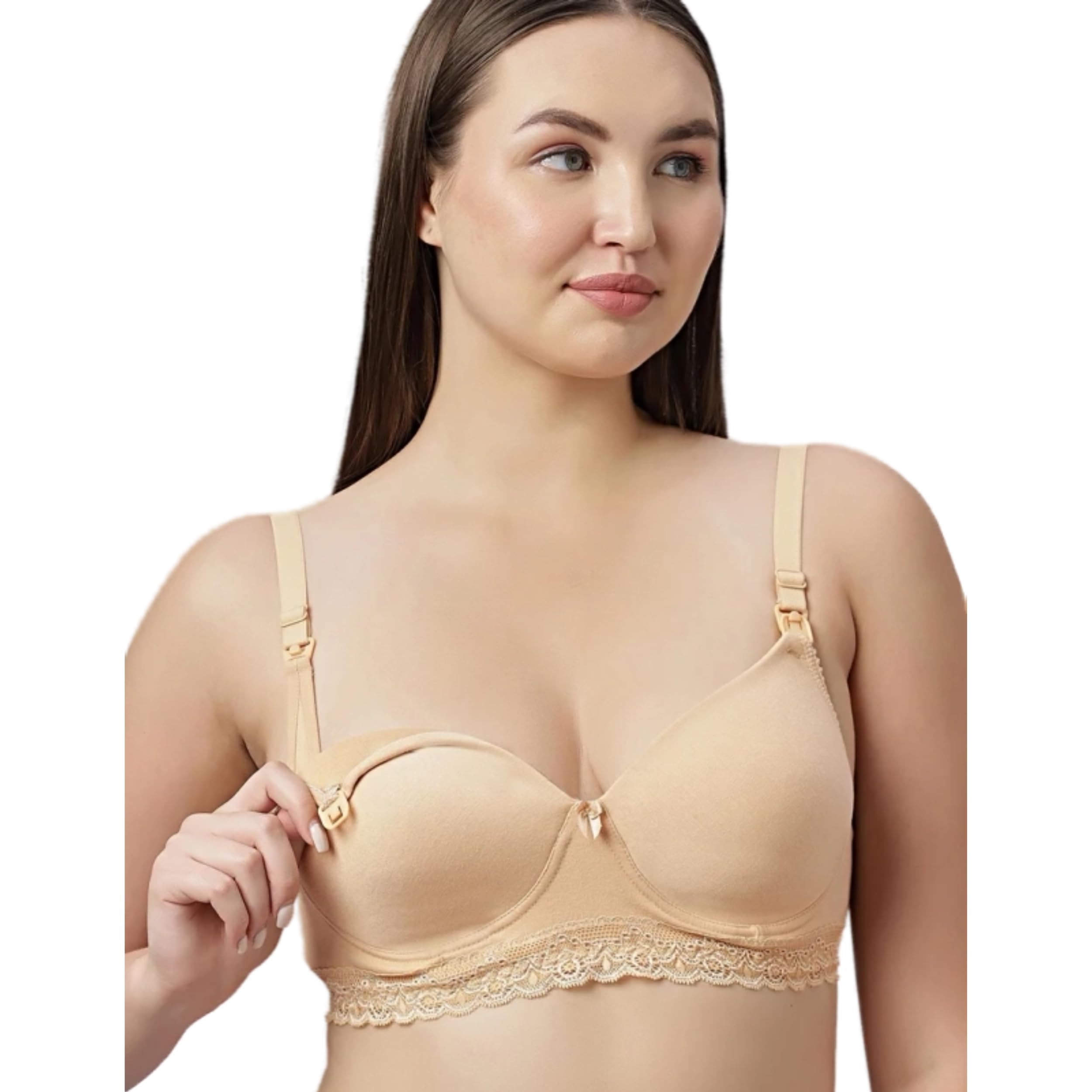 eden Women's Heavily Padded Nursing Bra | Front Open Nursing Clips Feeding Bra | Non-Wired Full Coverage Maternity Bra | Soft Cotton for All-Day Comfort Breastfeeding Bra (Pack of 1)-picture-10