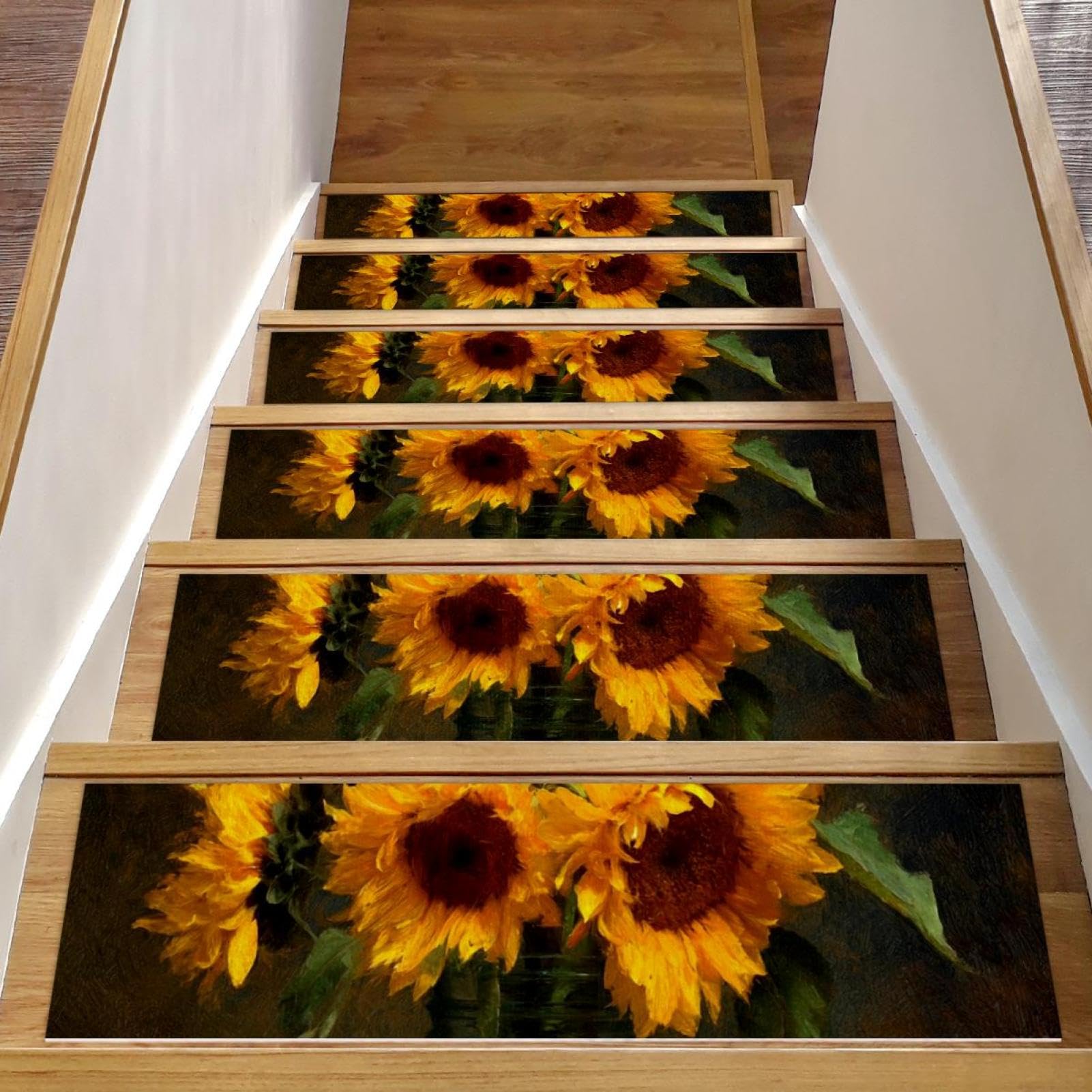 Tapis d'escalier antidérapants tournesols pour une maison sûre et colorée