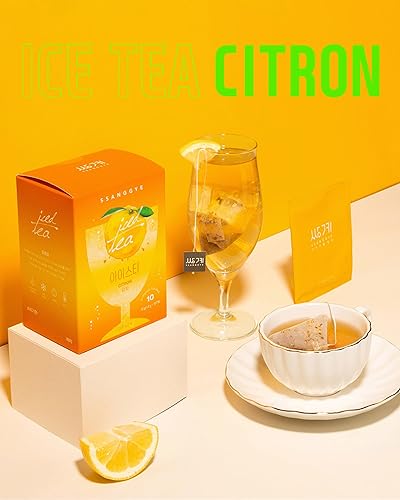 Miniatura 2 de Ssanggye Té helado Citron de 0.04 oz x 10 bolsas de té, sabor refrescante de frutas de primera calidad, mezcla de hierbas, té de hierbas aromáticas