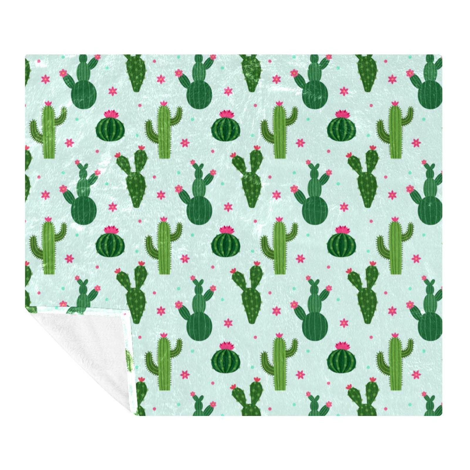 Couverture polaire légère contre le froid, grand plaid cactus doux pour lit et canapé