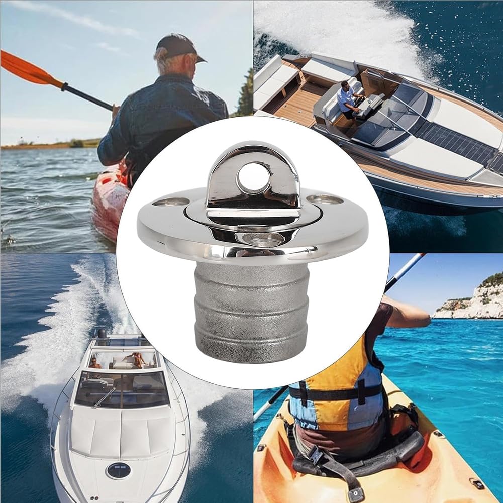 2 stuks afvoerstop voor boot, 23 mm, roestvrij staal, met