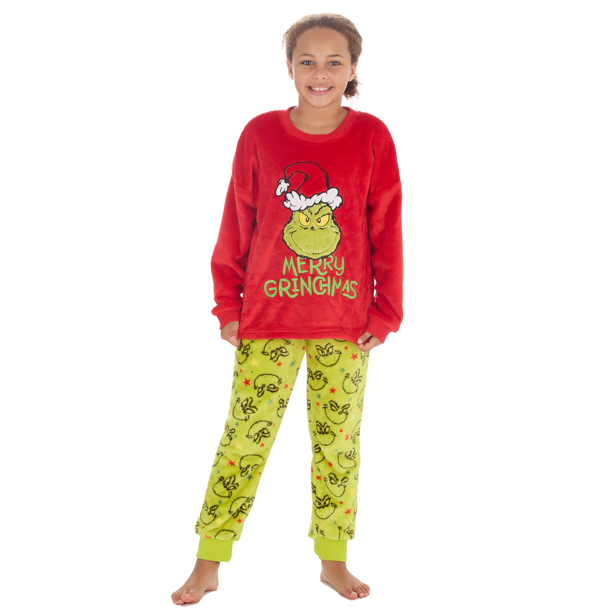 Undercover Girls Junior Kids Grinch Fleece Pyjamas 18C932 Green 7-8 Years