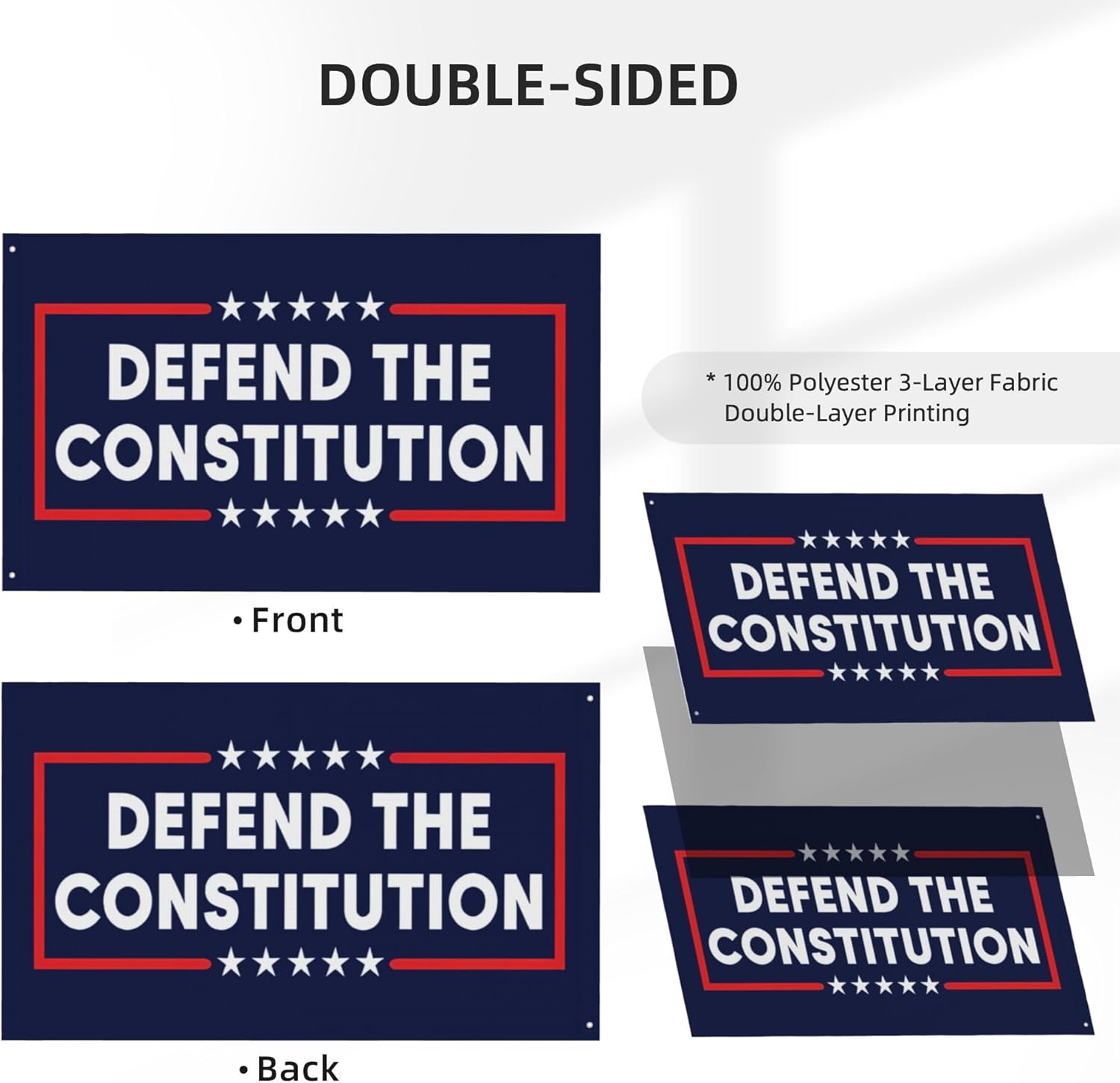 Defend The Constitution Flags for Outside 4x6 Fight Oligarchy Garden Flag Double Sided 3 Layers Yard Signs