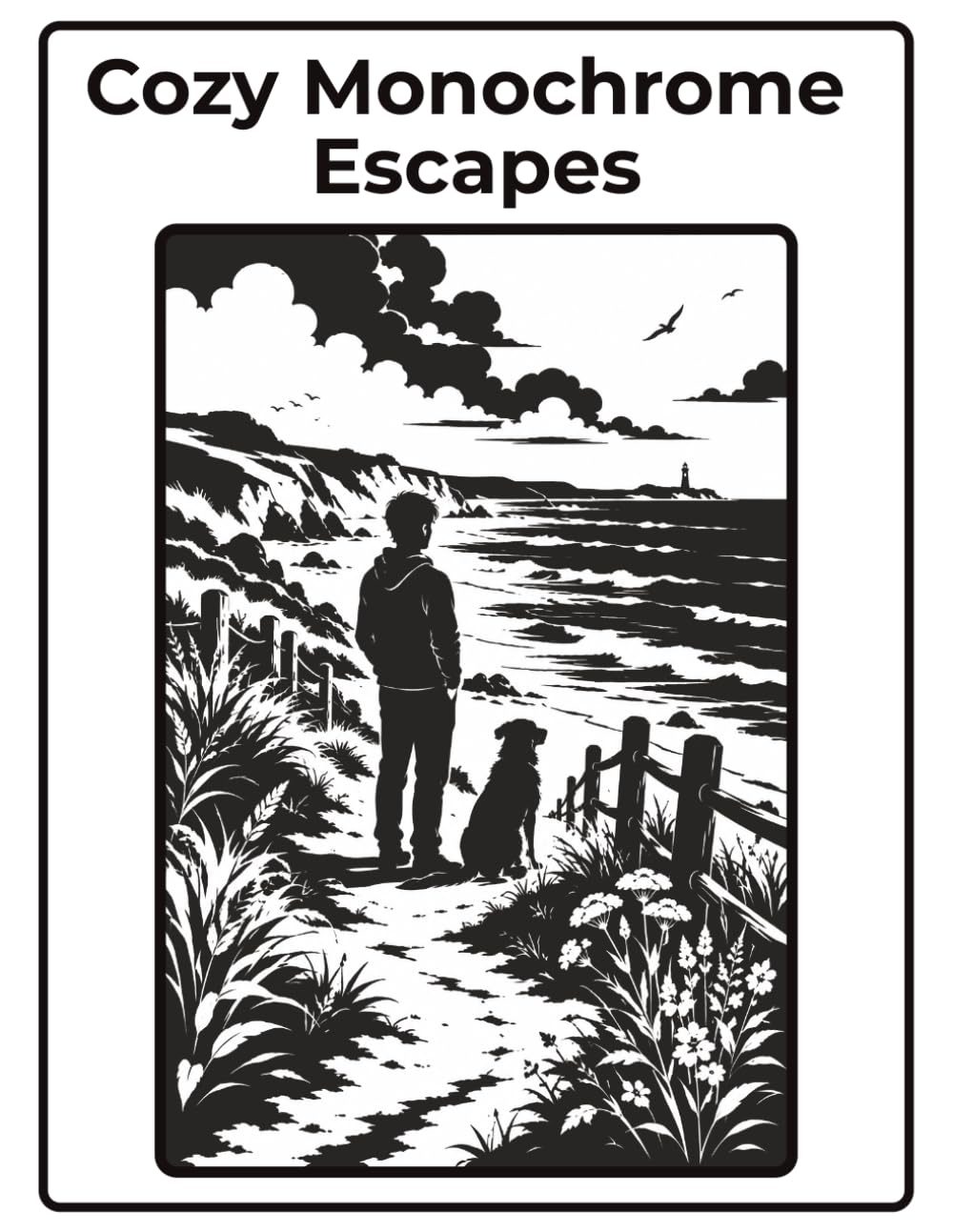 Cozy Monochrome Escapes: Hygge Coloring for Quiet Moments